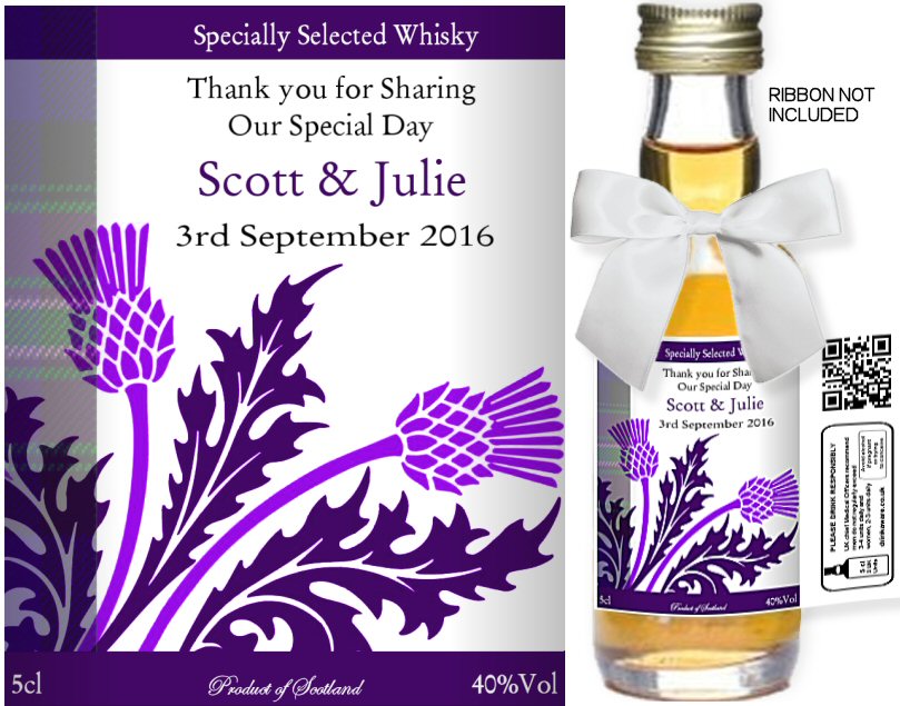 Personalised Alcohol Miniatures | Wedding Favour Label 13 - Click Image to Close